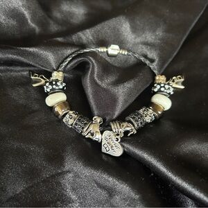 Pandora style charm bracelet with beads